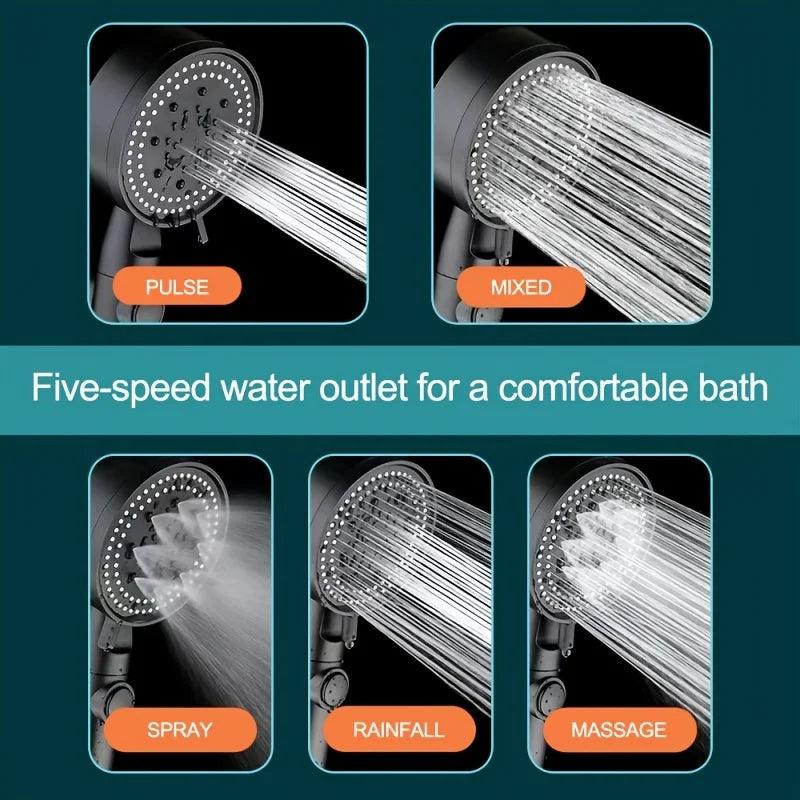 Inofsto-Adjustable Black Shower Head